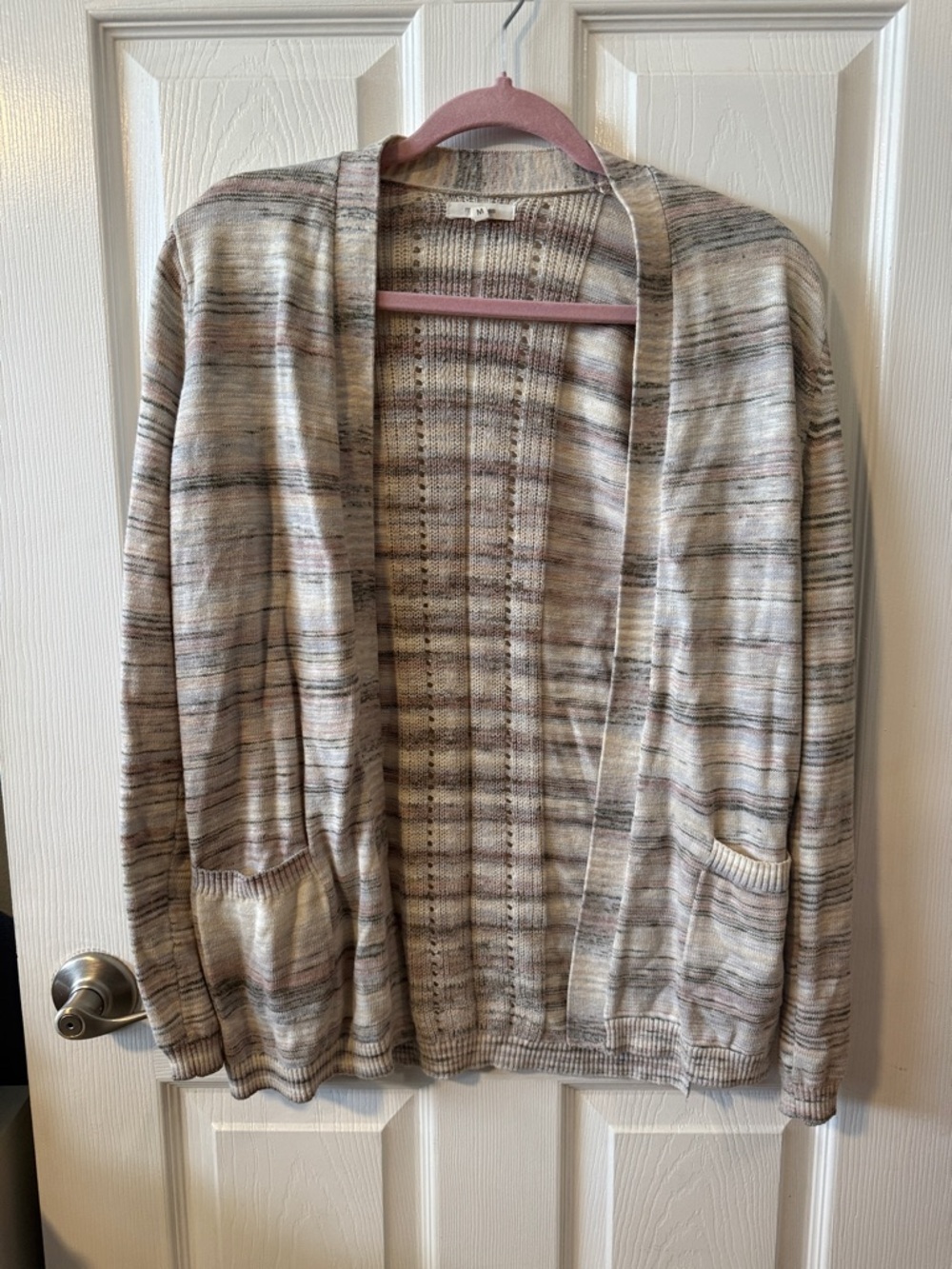 Maurices Striped Open-Front Cardigan in Beige, Cream, Brown